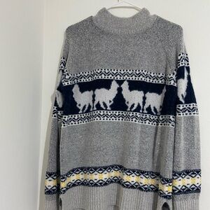 Gray Patterned Women's Sweater